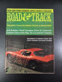 Road & Track December 1966 Vintage Magazine Triumph TR-4A Cover
