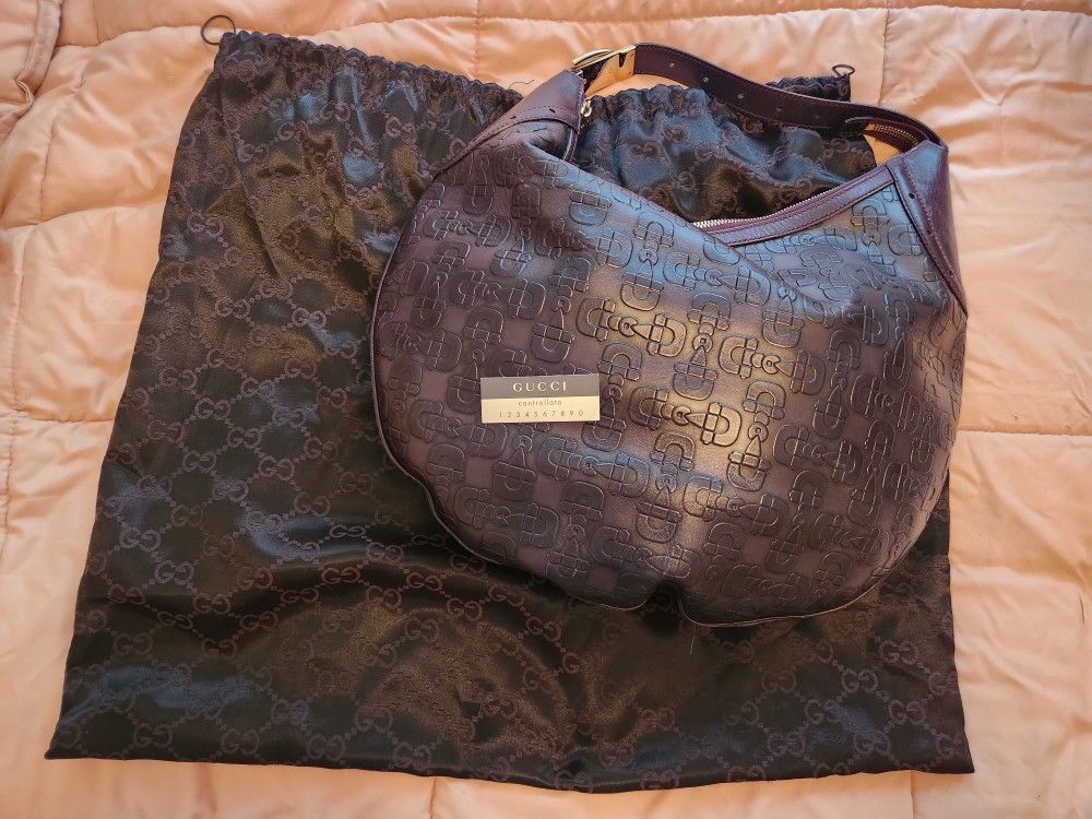 Gucci Horsebit Embossed Glam Hobo bag