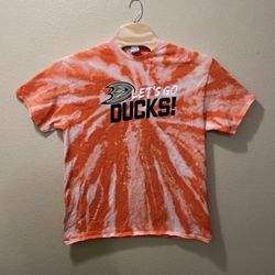 Men's XL NHL Anaheim Ducks Upcycled Bleached Tie Dye Shirt