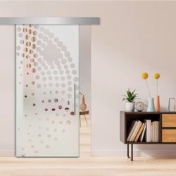 Brand New Wayfair Frameless Glass Barn Door - Huge Discount 