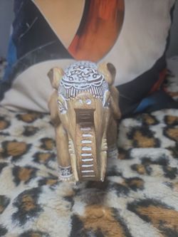 Hand-Carved Wooden Elephant Figurine