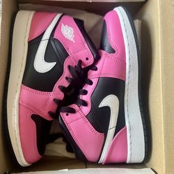 Brand New Nike Air Jordan Mids - Size 4y Black And Pink 
