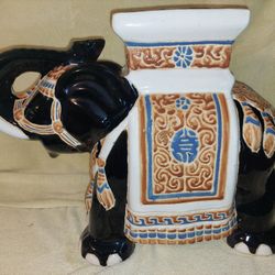 Vintage Asian Hand Painted Ceramic Elephant