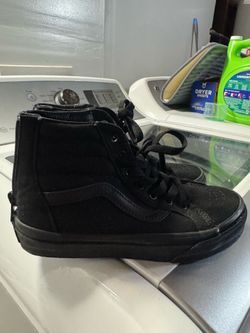 Kids Vans black zipper high tops shoes