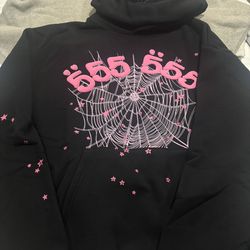 Sp5der Black Angle Number Hoodie