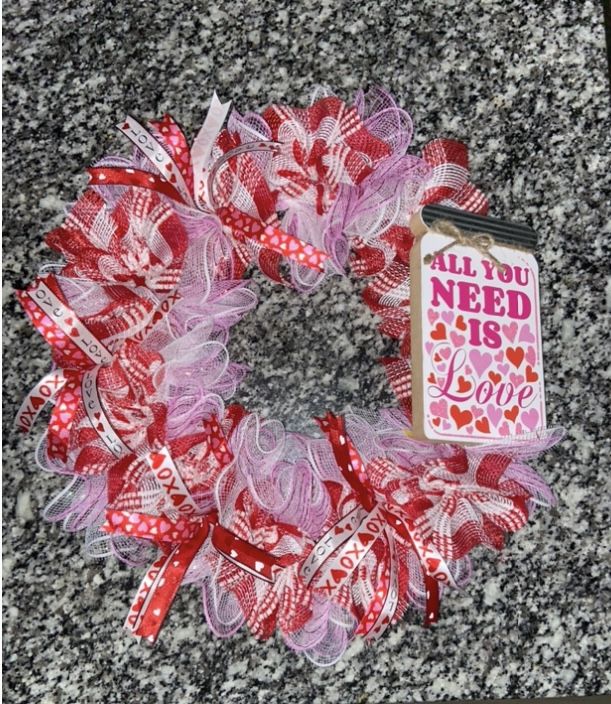 Valentine Meah Ribbon Wreath