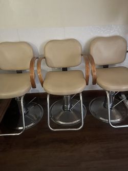 Three barber chairs