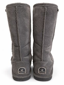 Bearpaw Womens Gray Tall Pull On Boots Size US 9 Plush Lined