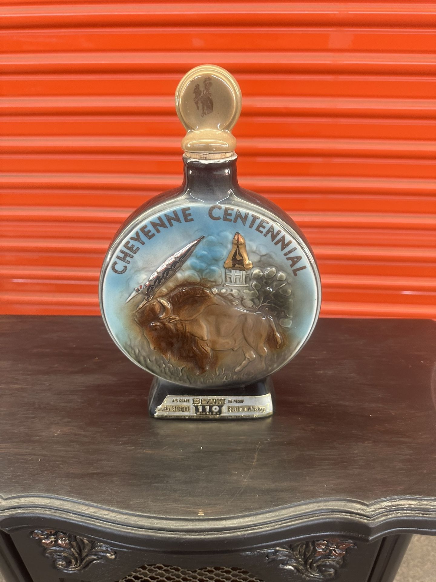 1967 Jim Beam Cheyenne Centennial 1(contact info removed) Whiskey Decanter Regal China Empty