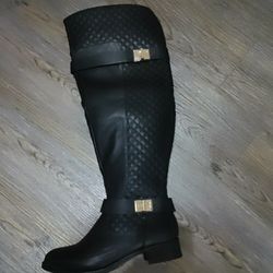 Just Fab Black Over Knee Boots Size 7 