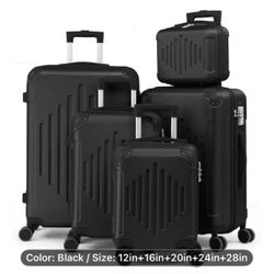 5 Set Suitcases. Brand New Lightweight With TSA Locks 