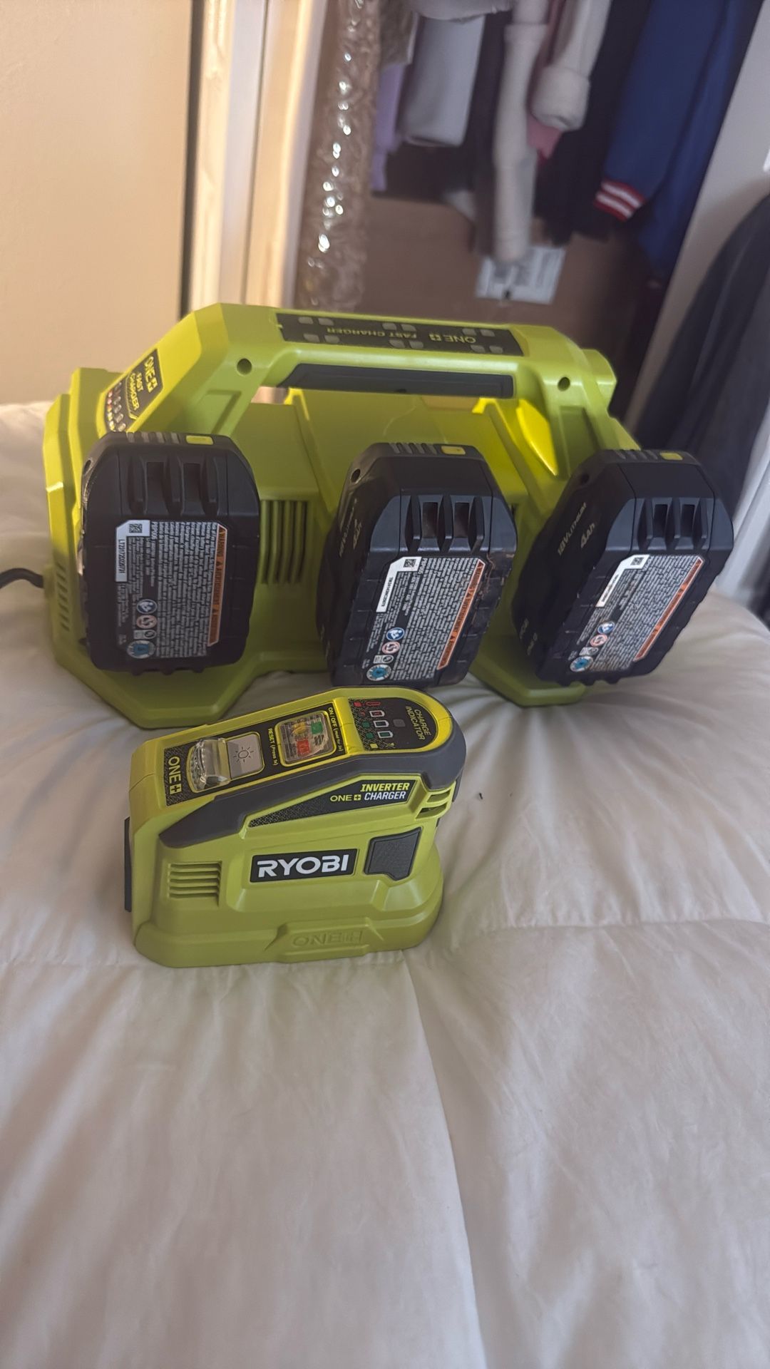 Ryobi batteries and charger