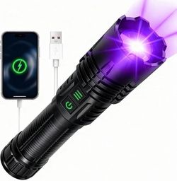 2-in-1 UV 365nm Blacklight & High Lumens LED Flashlight