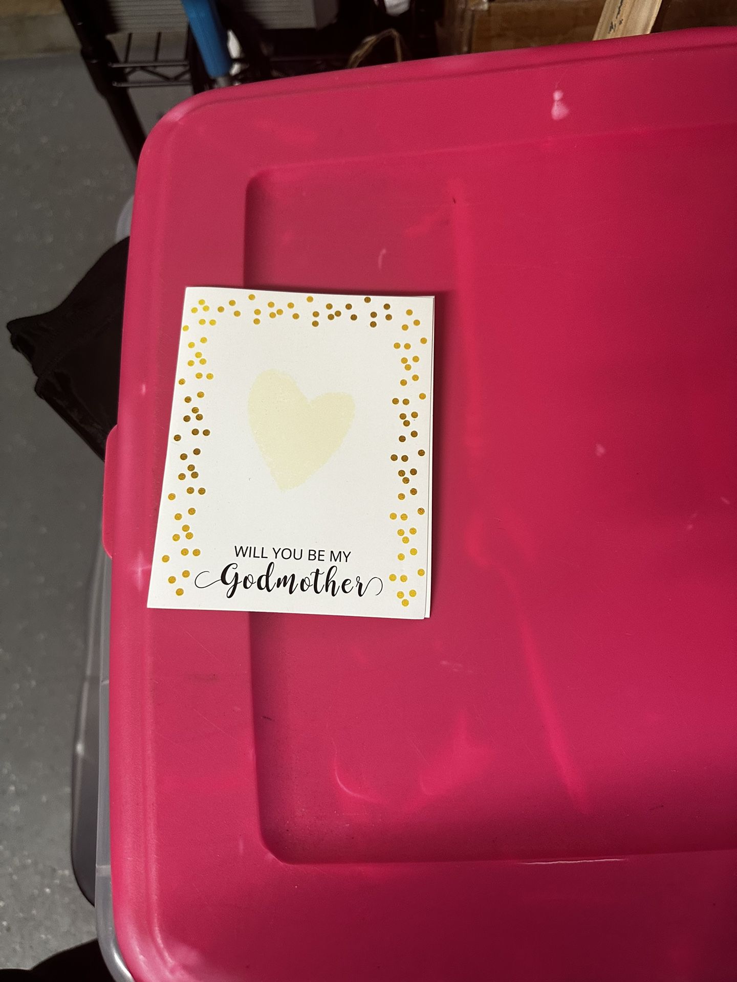 godmother announcement card