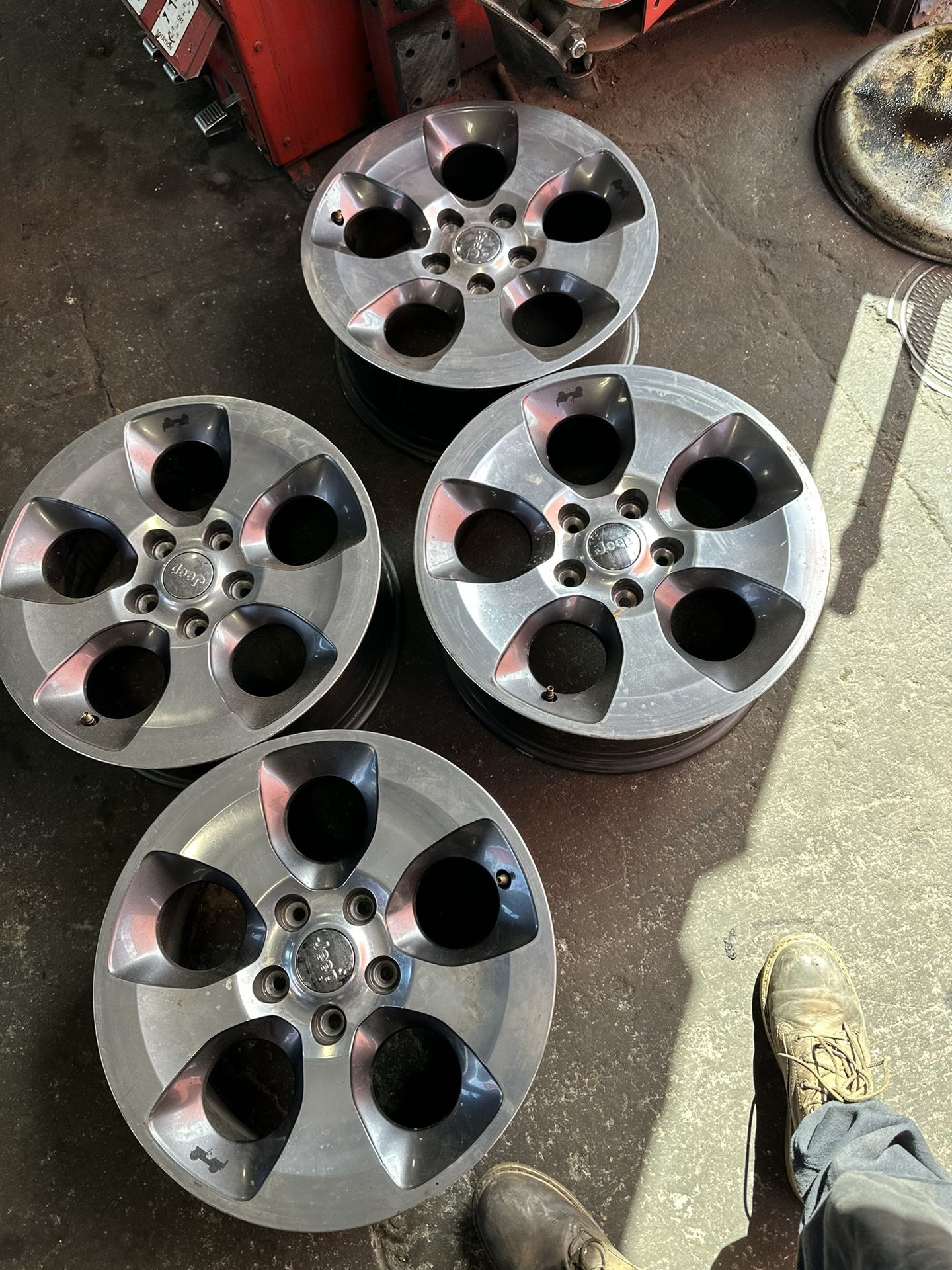 Used Set Of 18” Jeep Stock Wheels Lug Pattern Shown In Picture