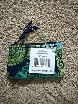 Vera Bradley Coin Purse Caribbean Sea NWT