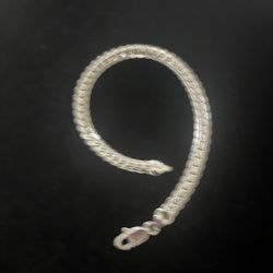 Beautiful 8 Inch 925 Sterling Silver Overlay Herringbone Bracelet For You Or Someone Special
