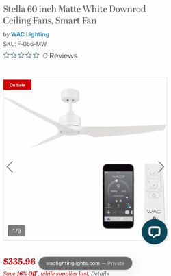 WAC Lighting Stella 60 inch Matte White Smart Ceiling Fan