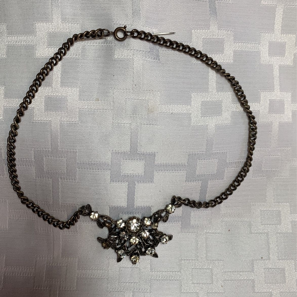 Unique Rhinestone Silver Signed Coro