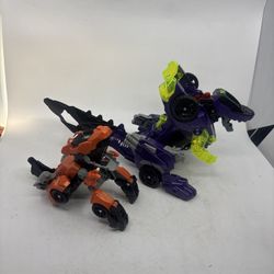 Lot of 2 Vtech Switch and Go Dragon Roadhog Purple & Orange WORKS