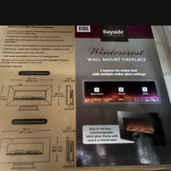 Bayside Winter crest Wall Mount Fireplace