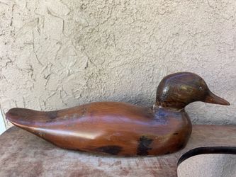 Hand Carved Solid Wood Antique Duck