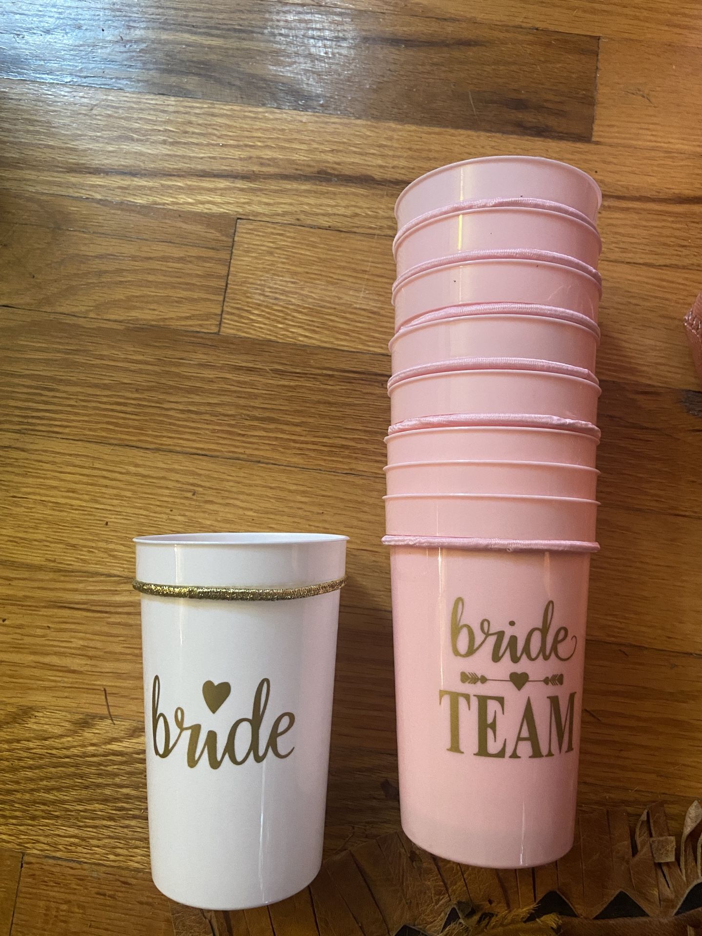 Bride And Bridesmaids Cups With Hair Ties
