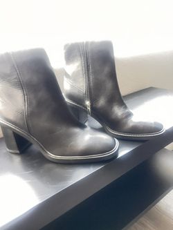 New: Aldo Black Leather Ankle Cowboy Boots Size 8