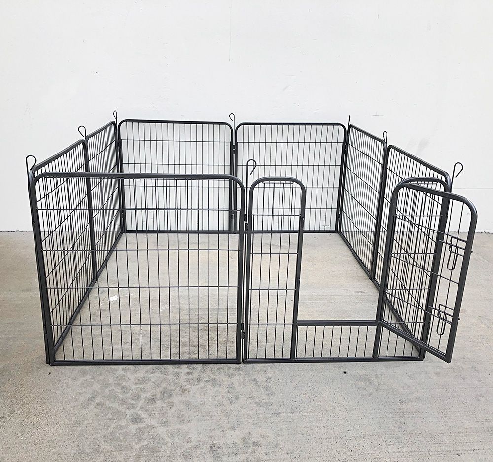 New $80 Heavy Duty 32” Tall x 32” Wide x 8-Panel Pet Playpen Dog Crate Kennel Exercise Cage Fence 