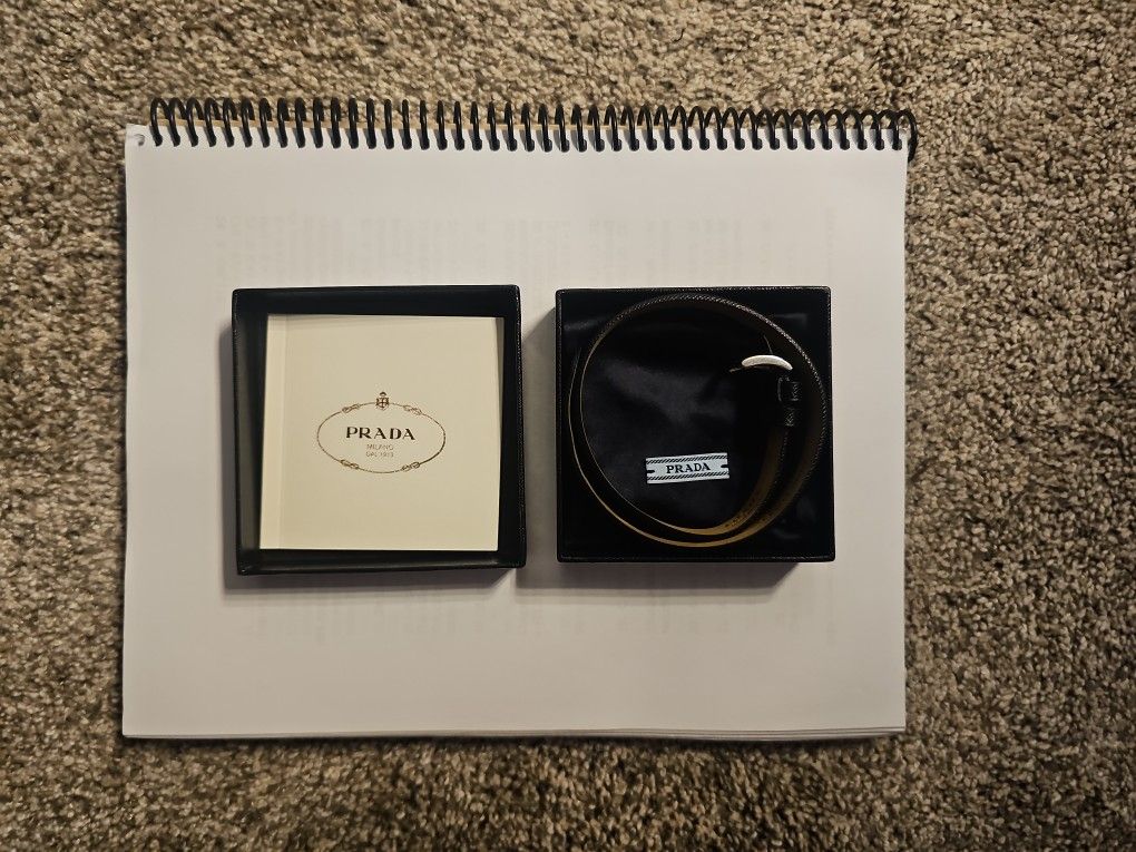 Prada Centurion Leather Bracelet