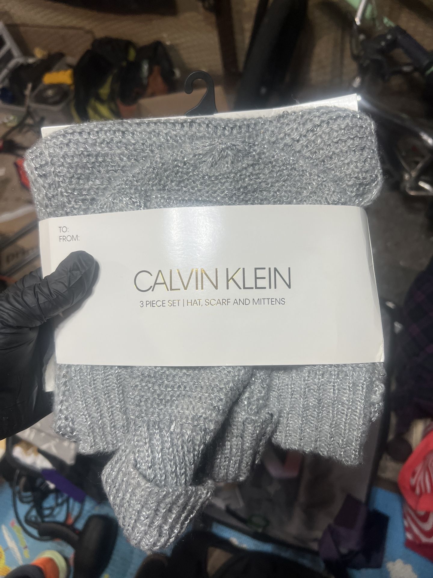 Brand New Hat Gloves Scarf Calvin CK 