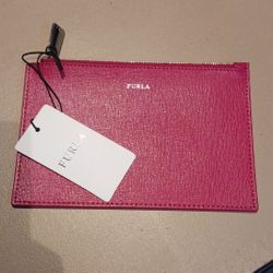 Furla Authentic Textured Leather Zipped Pouch 