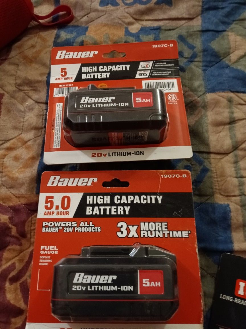 Bauer 20v 5amo Battery's