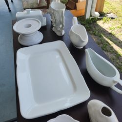 14 items white porcelain