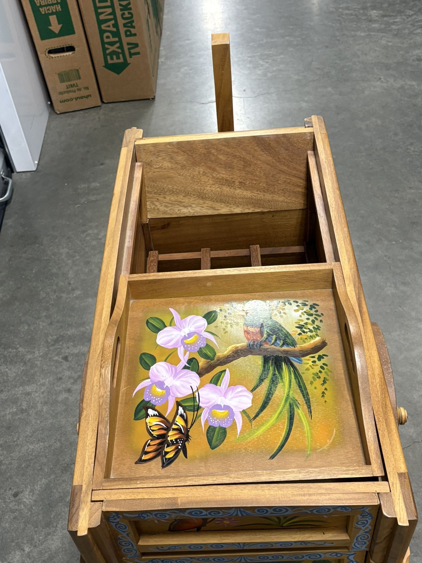 Hand painted Costa Rican Ox Cart With Storage