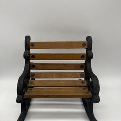 Vintage Doll Rocking Bench Cast Iron and Wood 