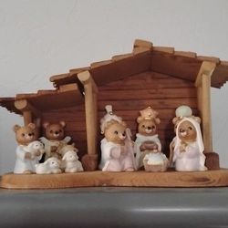 Cute Bear Nativity Scene. 