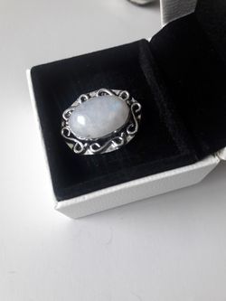 Sterling silver ring opal gemstone size 8