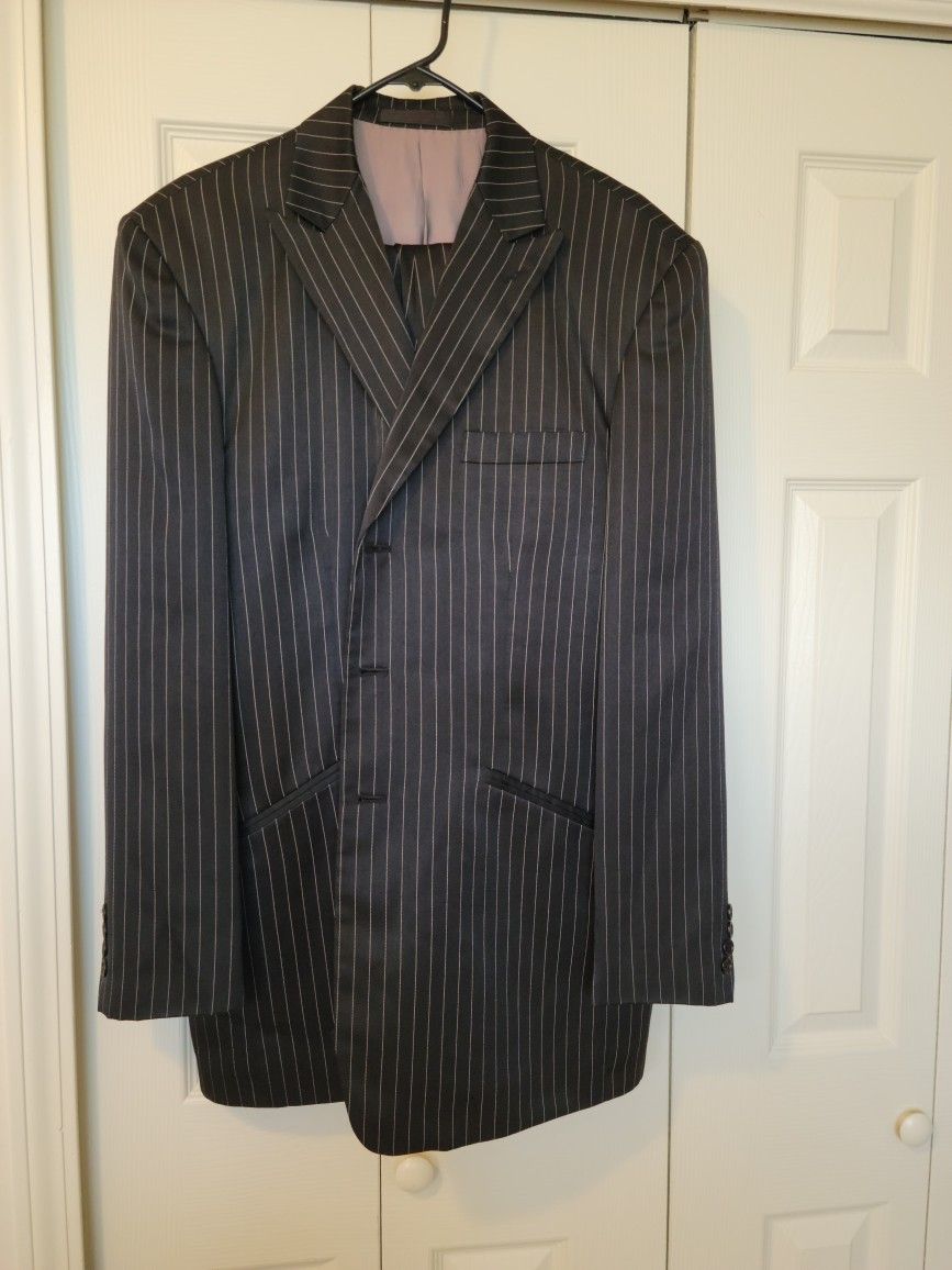 Men's Black Pinstriped suit