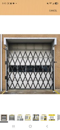 VEVOR Single Folding Security Gate 7 ft H x 7 ft W Folding Door Gate Black
Steel Accordion Security Scissor Barricade Door, Expandable Width, 360° Rol