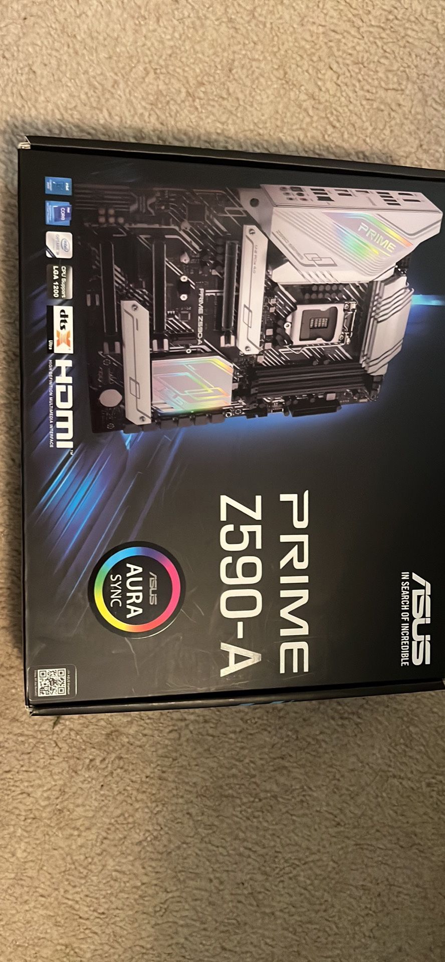 Motherboard with CPU (ASUS  PRIME z590-a) (Intel I7-9700k)