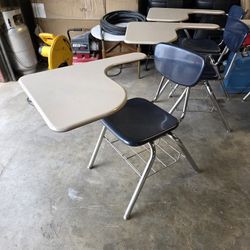 Tablet Arm School Desk with Book Rack - 18" Seat Height