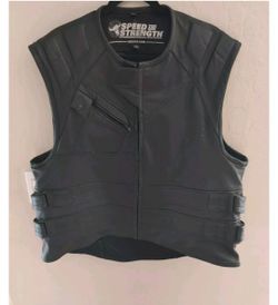 LEATHER biker VEST