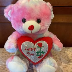 Valentine Bear With Lights And Heart