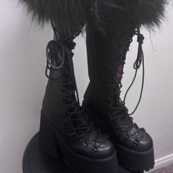 Dolls Kill God Forsaken Knee High Boots
