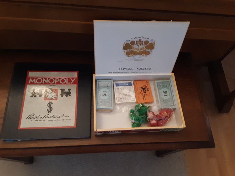 Vintage Monopoly Game Board And Pieces