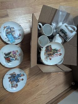 Norman Rockwell Plates and Cups