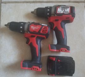 2 Milwaukee 18v 1/2" drill/driver brushless