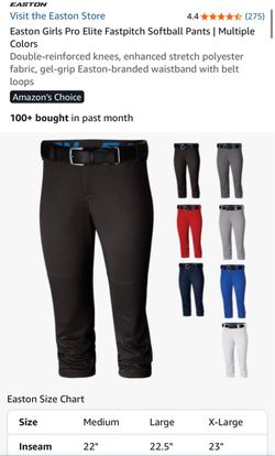 Two Pairs of Easton Softball Pants Girls Youth Large
