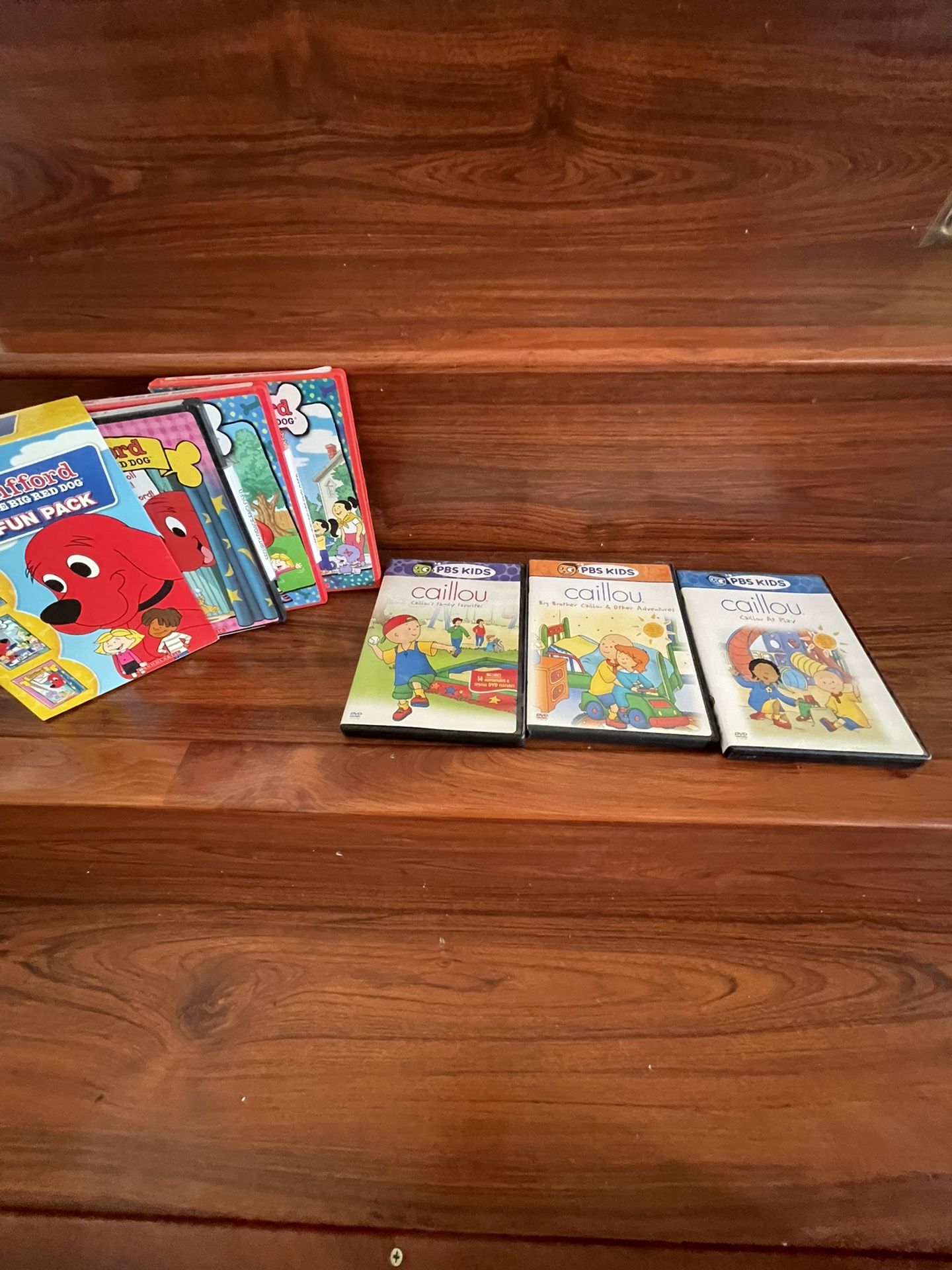 Caillou and Clifford The Big Red Dog DVDs